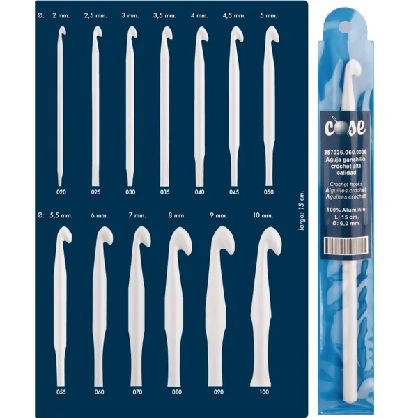 Agujas de Ganchillo COSE de Aluminio