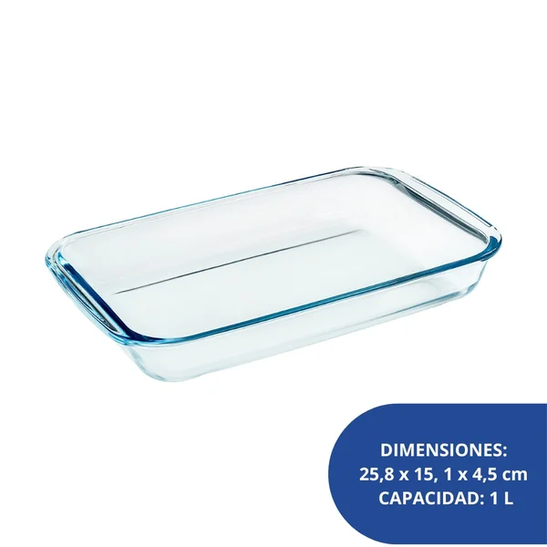 Alfa Hogar Refractario De Vidrio Borosilicato Rectangular 1Lt - Imagen 3