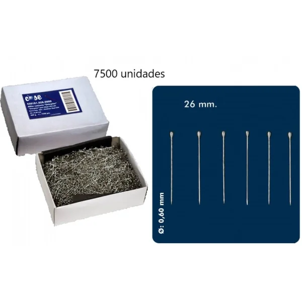 Alfiler Camisería Acero Inoxidable - Caja de 7500 Unidades