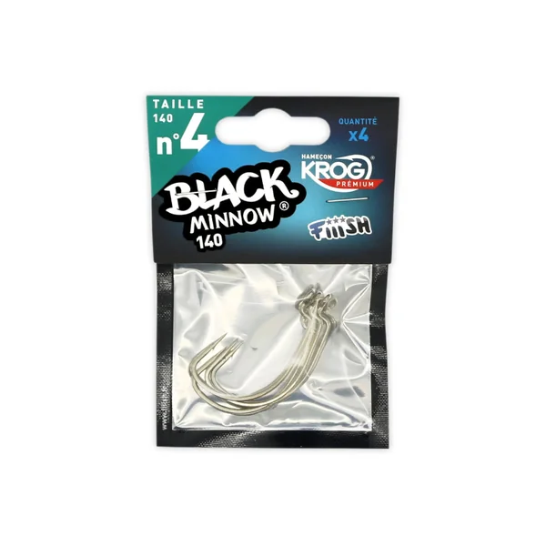 Anzuelos Black Minnow Nº4 4unidades