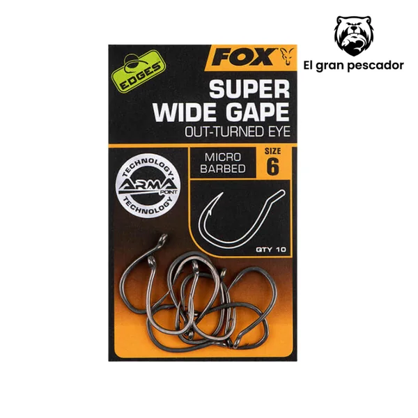Anzuelos Fox Super Wide Gape Out Turned Nº 5