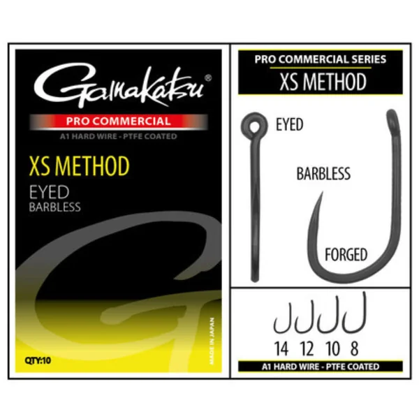 Anzuelos Gamakatsu XS Method Barbless Nº10
