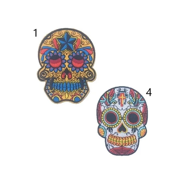 Aplique Bordado Termoadhesivo Calaveras