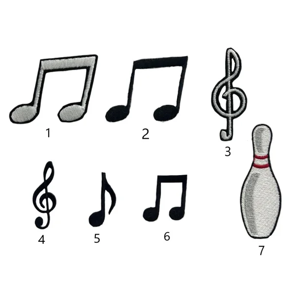Aplique Termoadhesivo Notas Musicales - Decoración Bordada