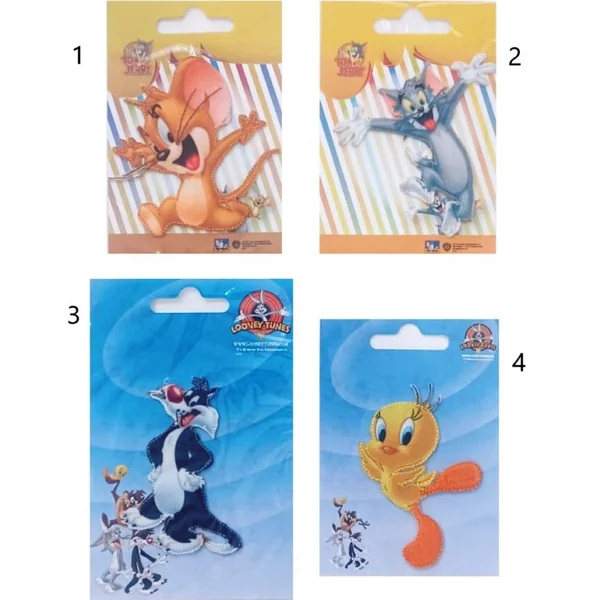 Apliques Termoadhesivos Tom y Jerry, Piolín y Silvestre
