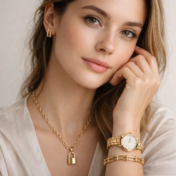 Beverly Hills Set De Reloj y Accesorios Gold