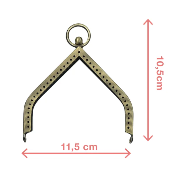 Boquilla Monedero de Oro Viejo - Diseño Triangular Metálico 11,5 cm