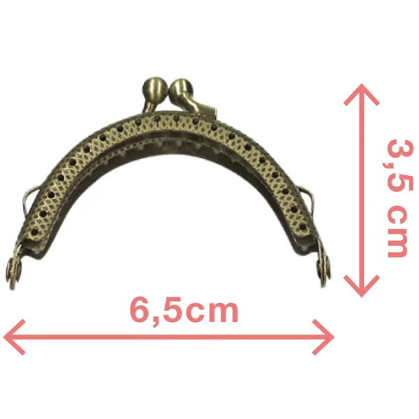 Boquilla Monedero Grabada - 6 cm Oro Viejo