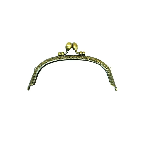 Boquilla Monedero Grabada con Cierre Oval - 13 cm Oro Viejo
