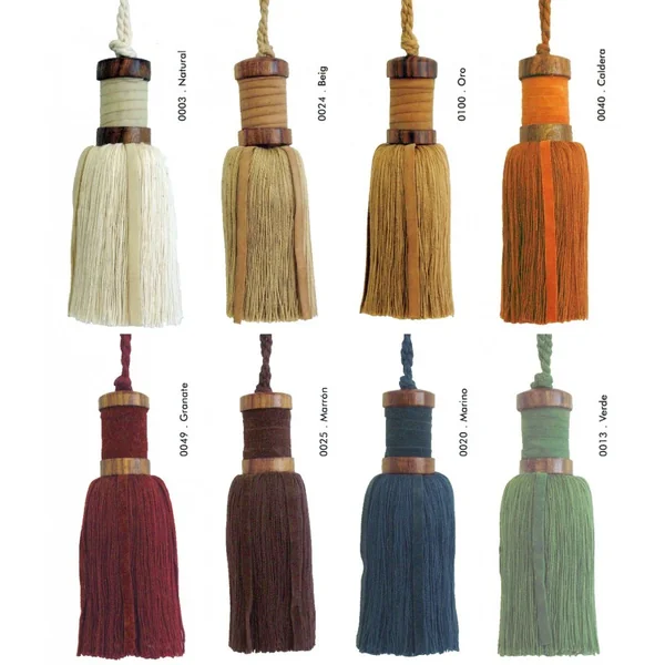 Borla Algodón con Madera y Antelina - 12cm