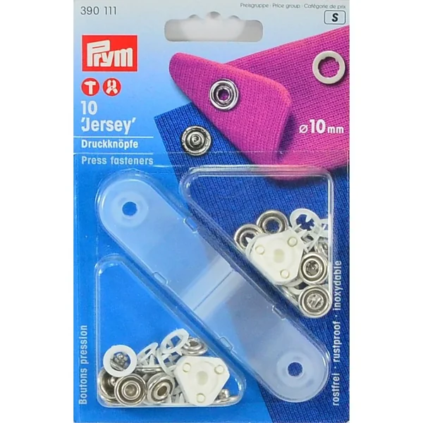 Botones de Presión Blancos 10mm Prym Jersey