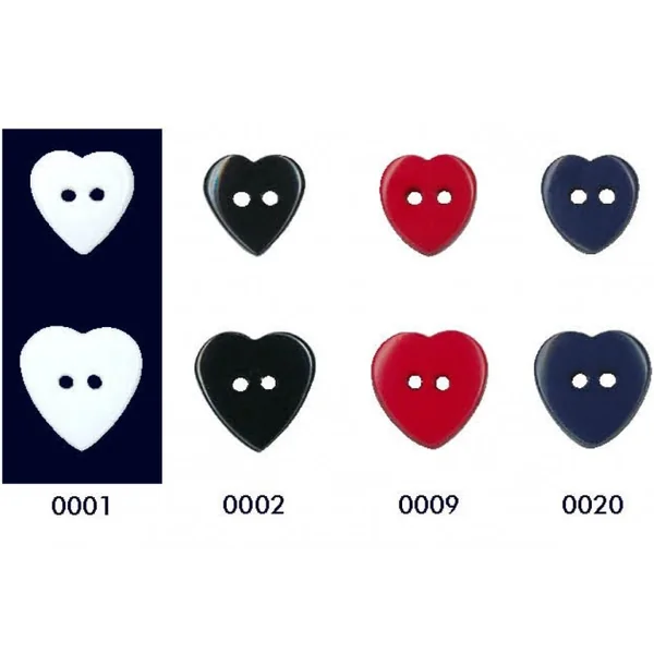 Botón Corazón Dos Agujeros