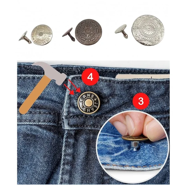 Botón Vaquero Metálico de Presión para Jeans