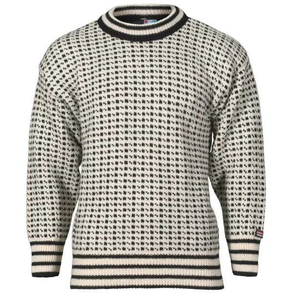 Bratens 100% Noruega Jersey Islender Pullover blanco-negro