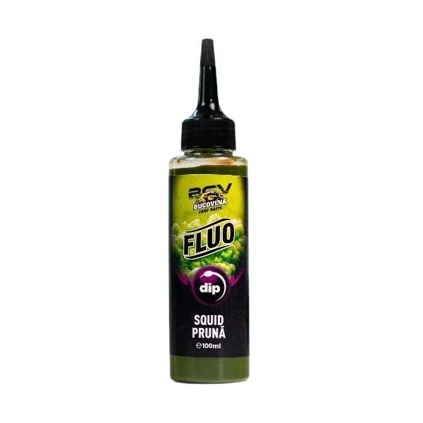 Bucovina Baits Fluo Dip Squid Pruna 100ml