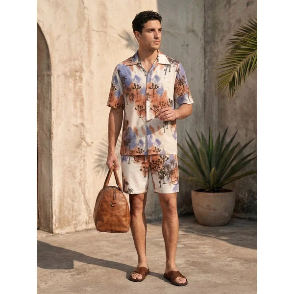 Camisas estampadas con cuello de campamento - Imagen 7