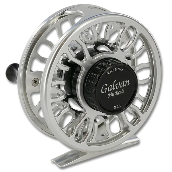 Carrete de mosca Galvan The Grip transparente con black