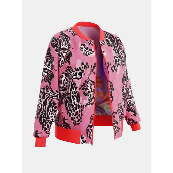 Chaqueta bomber reversible de seda para mujer
