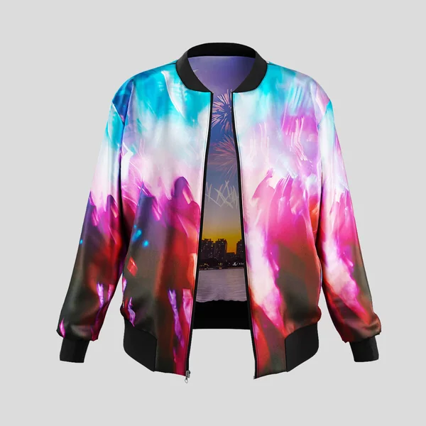 Chaqueta bomber reversible de seda para mujer - Imagen 3