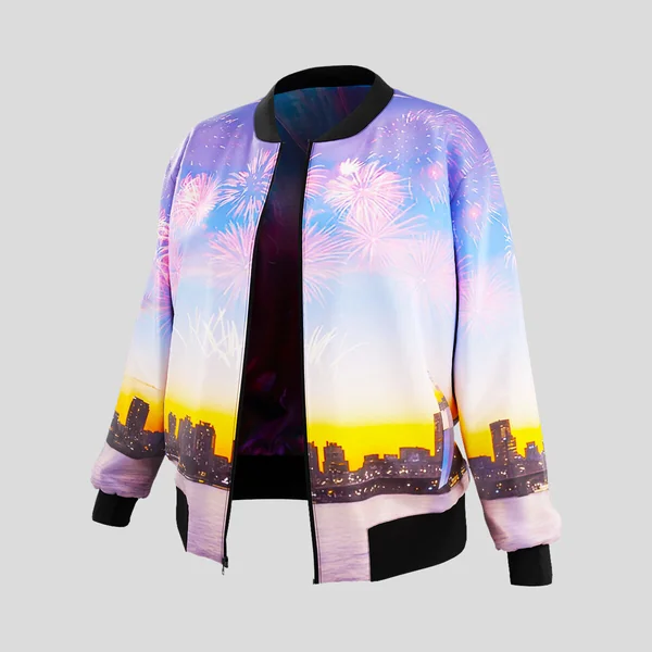 Chaqueta bomber reversible de seda para mujer - Imagen 4