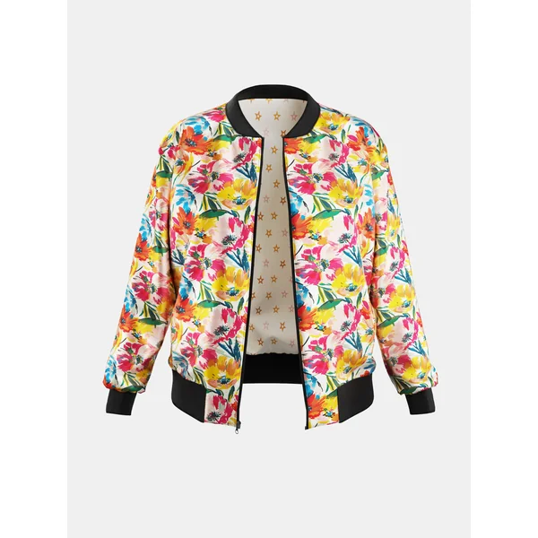 Chaqueta bomber reversible de seda para mujer - Imagen 6