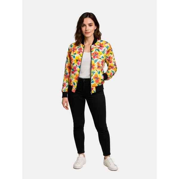 Chaqueta bomber reversible de seda para mujer - Imagen 7