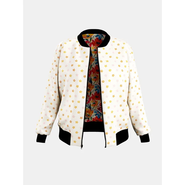 Chaqueta bomber reversible de seda para mujer - Imagen 8