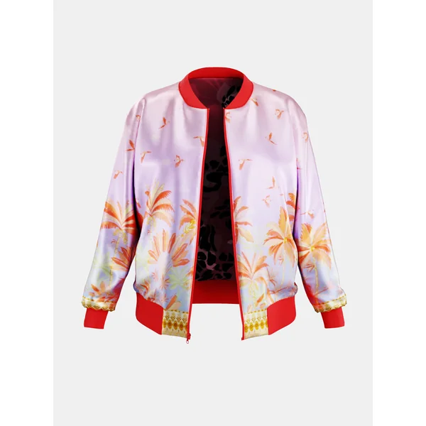 Chaqueta bomber reversible de seda para mujer - Imagen 10
