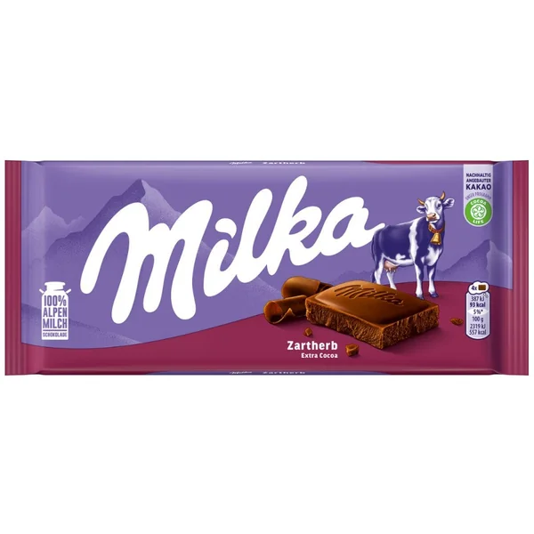 Chocolate Dark Milka Zartherb Extra Cocoa 90 gr