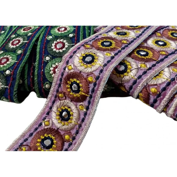 Cinta Bordada con Espejitos - 4 cm - Imagen 3