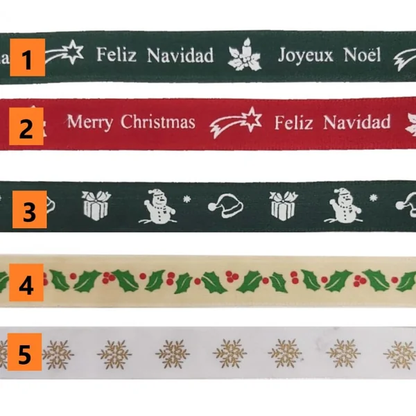Cinta de Navidad Manubens 1,6cm - Diseños Festivos