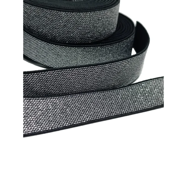 Cinta Elástica Plata/Negro 2,5cm Prym