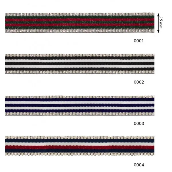 Cinta Rayas Y Strass Termoadhesiva 1,5cm