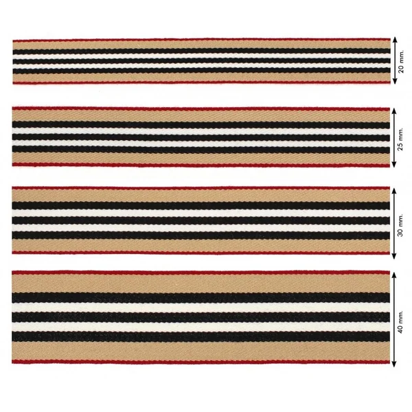 Cinta Símil Burberry Suave Algodón - Estampado de Rayas Clásico