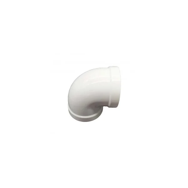 Codo 90º Hembra-Hembra Salida De Humos Aluminio Lacado Blanco - Convesa