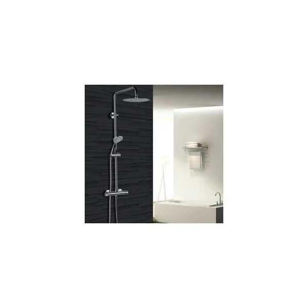 Conjunto Ducha Acero Inoxidable Redondo IMEX Serie Bled