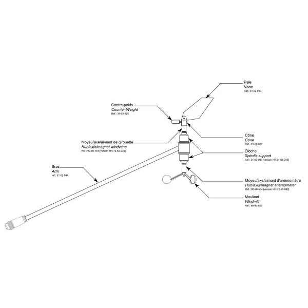 Cubo/eje/imán ANEMÓMETRO - Imagen 2