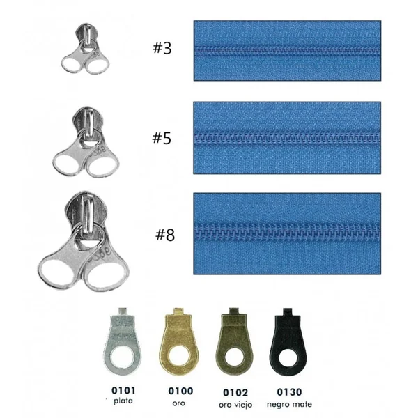 Cursor Cremallera Reversible - Malla Espiral