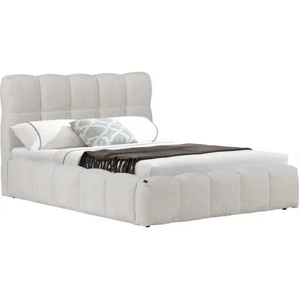 "Davos" stoffen tweepersoonsbed met opbergruimte - 140 x 190 cm - Beige