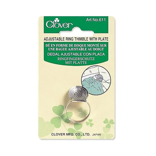 Dedal Ajustable con Placa Sashiko Clover - Para Puntadas Largas - Imagen 3