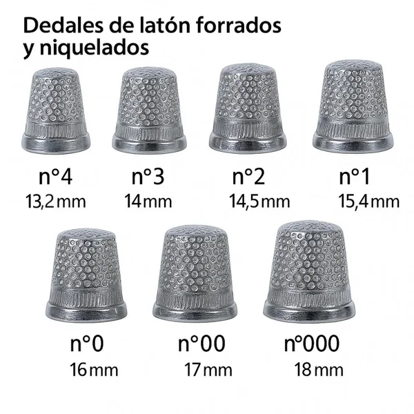 Dedal Metálico de Latón Plateado