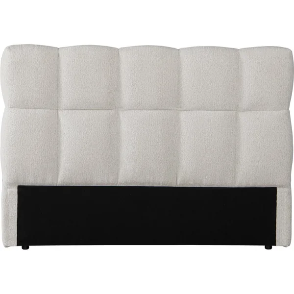 Dik stoffen noppen-hoofdbord "Alpe d'Huez" - 140 cm - Beige