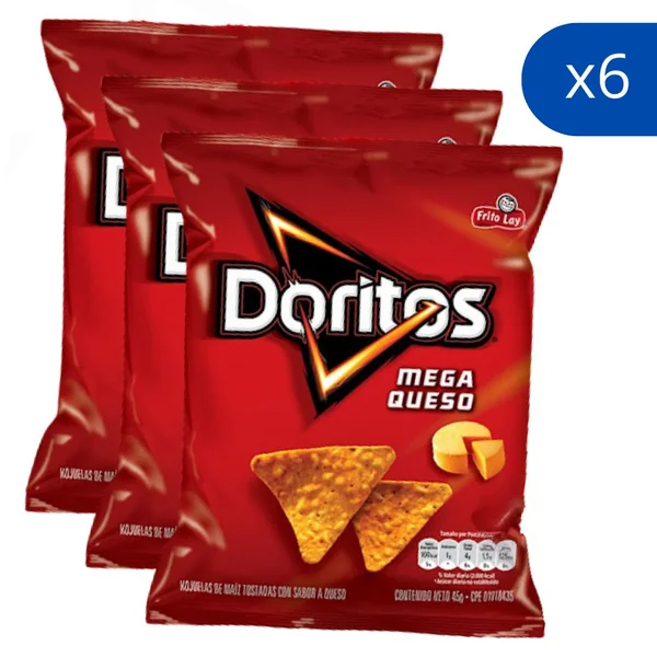 Doritos Pack de 6 Unidades Mega Queso 45g