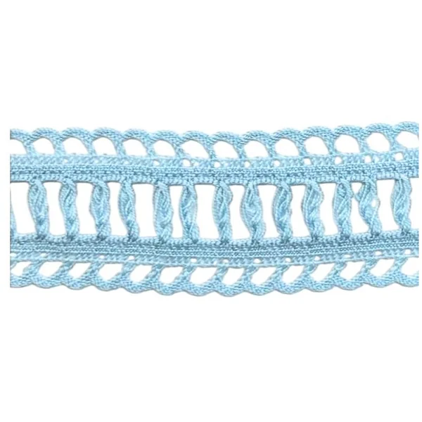 Entredós con pasacintas hilo azul celeste gigante 5 cm