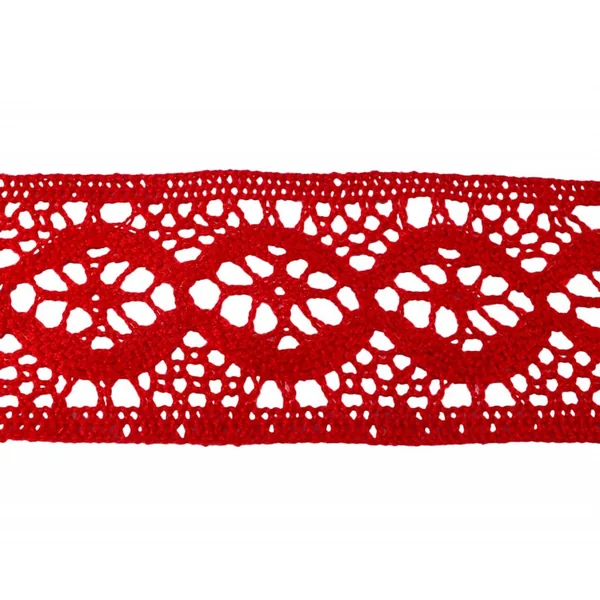 Entredós hilo rojo círculos 5,5 cm PC18-6