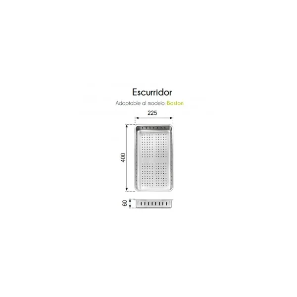 Escurridor 22,5 x 40 - Acero INOX
