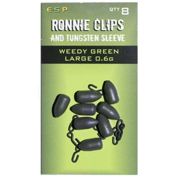 ESP Ronnie Clips and Tungsten Sleeve Camo Green 0.3gr