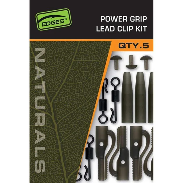 Fox Edges Naturals Power Grip Lead Clip Kit x5