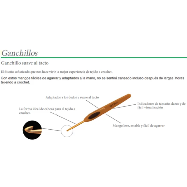 Ganchillo Ergonómico Clover Soft Touch - Ideal para Crochet - Imagen 2