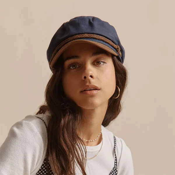 Gorra marinera de algodón encerado de Brixton - Azul Marino-Marrón - Imagen 4